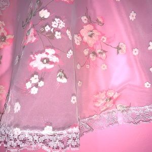 See through floral skirt